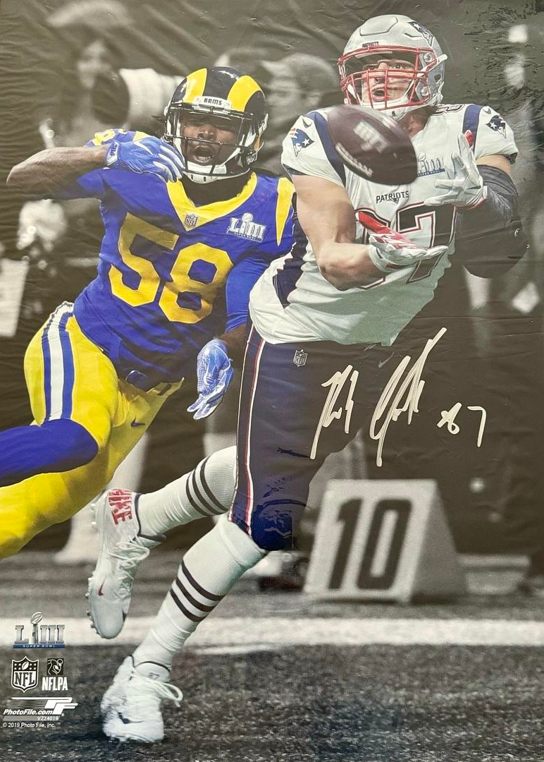 Rob Gronkowski Signed 16x20 New England Patriots (Super Bowl LIII) - SureShot COA